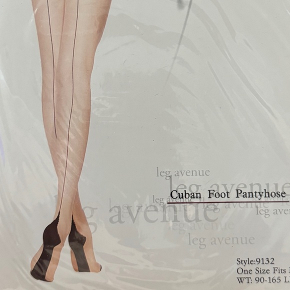 Leg Avenue, Cuban Foot Pantyhose with Back Seam, OS - Picture 4 of 4